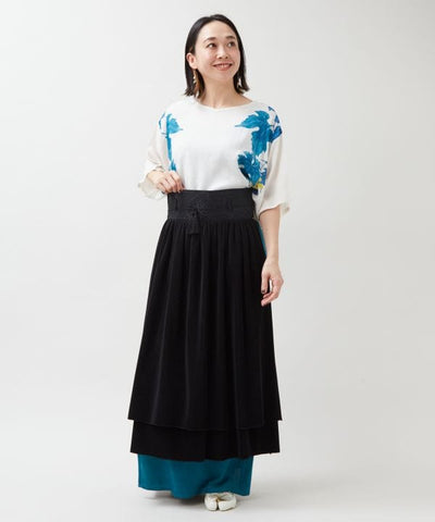 Obi Layered Pleated Skirt by Kaya - Ametsuchi