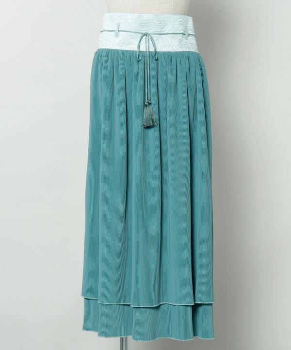 Obi Layered Pleated Skirt by Kaya - Ametsuchi