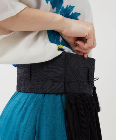 Obi Layered Pleated Skirt by Kaya - Ametsuchi