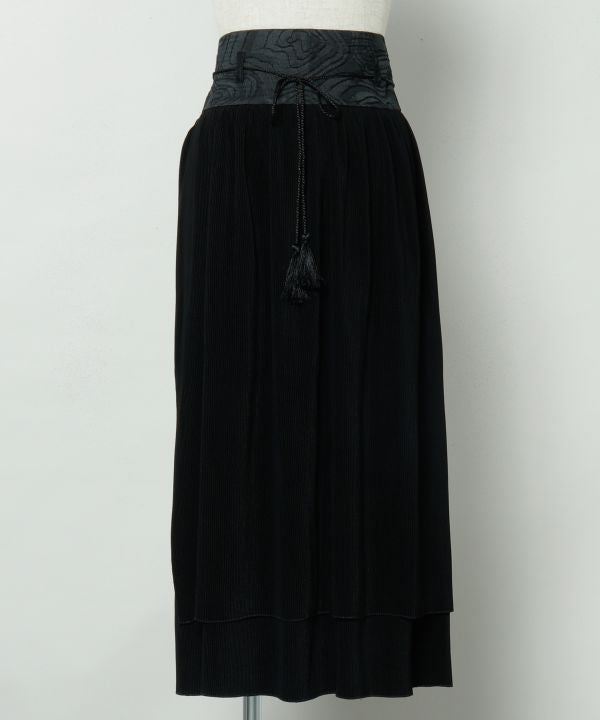 Obi Layered Pleated Skirt