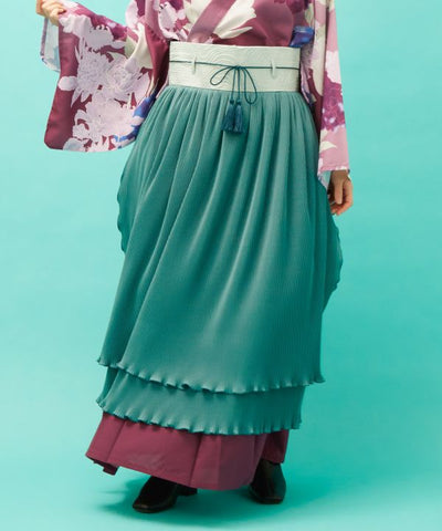 Obi Layered Pleated Skirt by Kaya - Ametsuchi