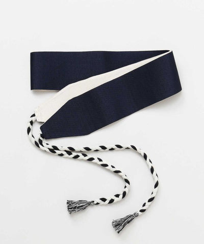 Reversible Cotton Linen Obi Belt by Kaya - Ametsuchi