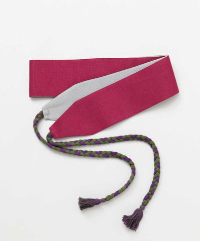 Reversible Cotton Linen Obi Belt by Kaya - Ametsuchi