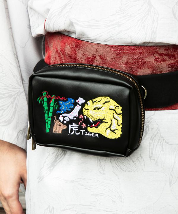 Embroidered Obi Belt Pouch by Kaya - Ametsuchi