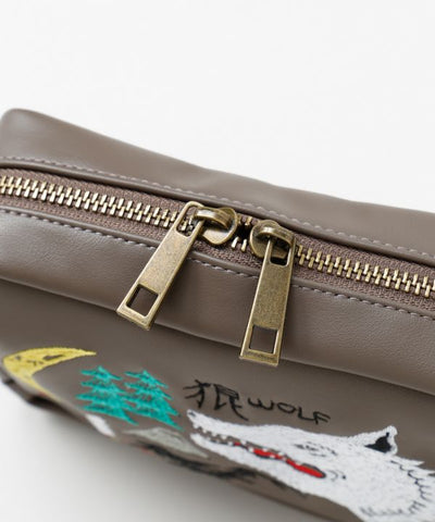 Embroidered Obi Belt Pouch by Kaya - Ametsuchi