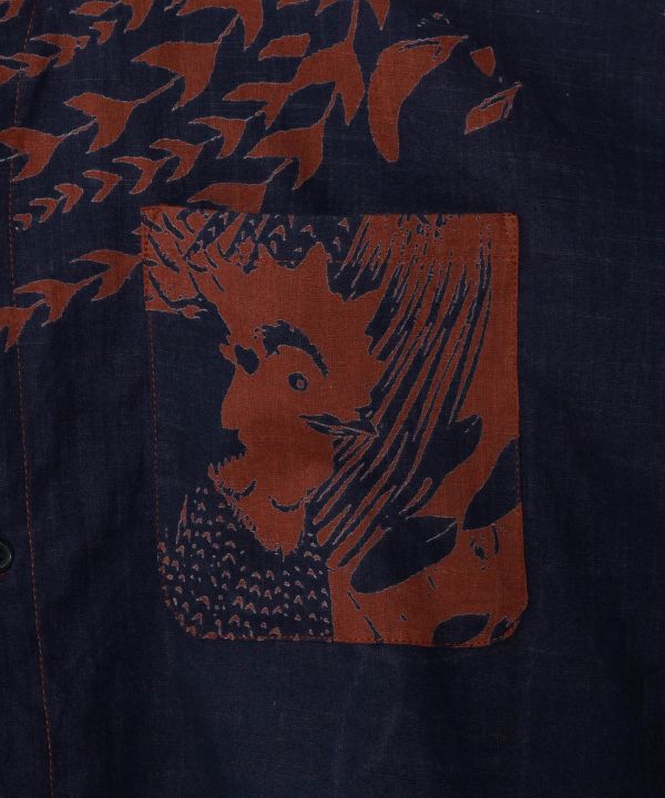 Ukiyoe Dabo Cotton Shirt by Kaya - Ametsuchi