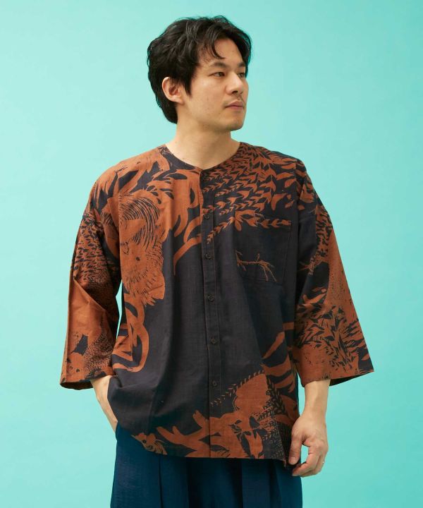 Ukiyoe Dabo Cotton Shirt