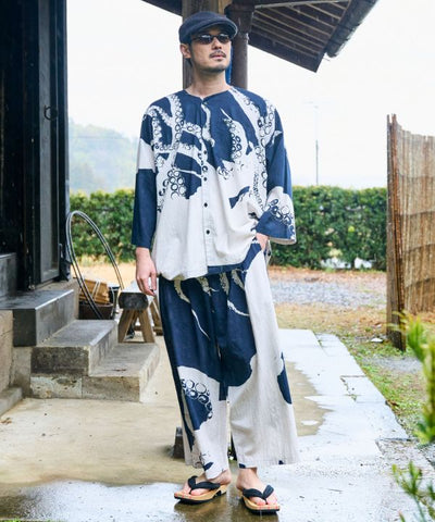 Ukiyoe Dabo Cotton Pants by Kaya - Ametsuchi