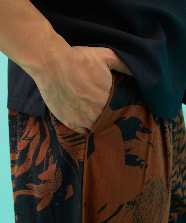 Ukiyoe Dabo Cotton Pants by Kaya - Ametsuchi