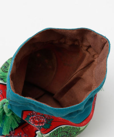 Taisho Motif Drawstring Pouch by Kaya - Ametsuchi