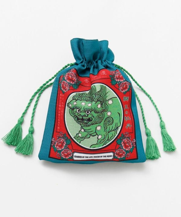 Taisho Motif Drawstring Pouch by Kaya - Ametsuchi