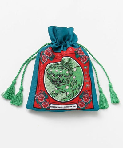 Taisho Motif Drawstring Pouch by Kaya - Ametsuchi