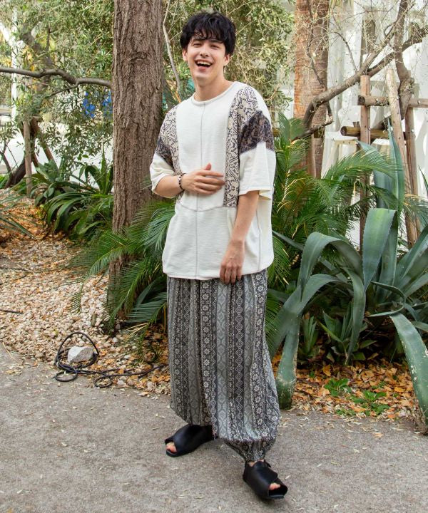 Patchwork Textile Men Top by AMINA - Ametsuchi