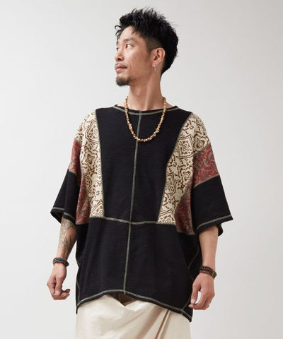 Patchwork Textile Men Top by AMINA - Ametsuchi