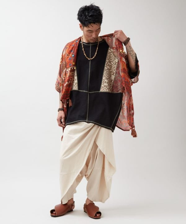 Patchwork Textile Men Top by AMINA - Ametsuchi