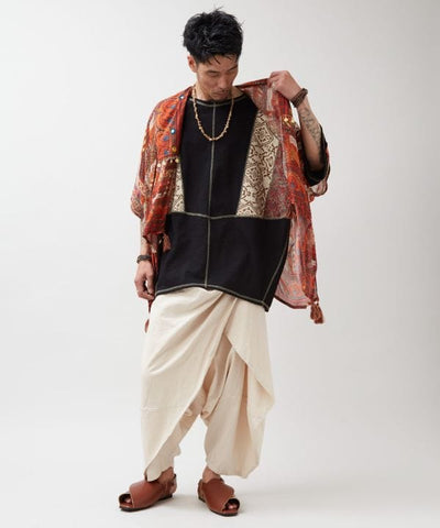Patchwork Textile Men Top by AMINA - Ametsuchi