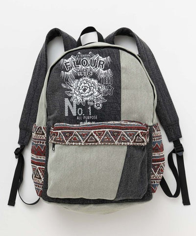 Denim Ethnic Backpack by AMINA - Ametsuchi