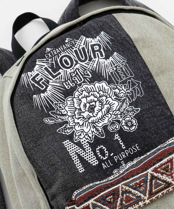 Denim Ethnic Backpack by AMINA - Ametsuchi