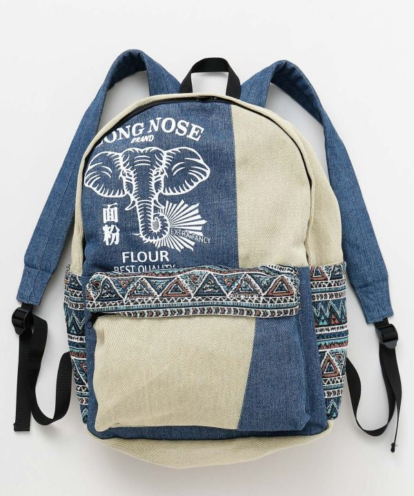 Denim Ethnic Backpack