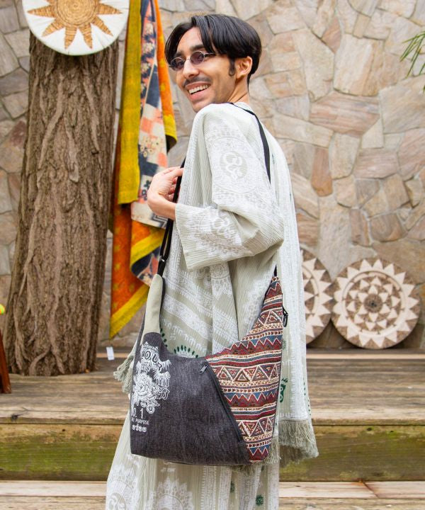 Denim Crescent Bag by AMINA - Ametsuchi