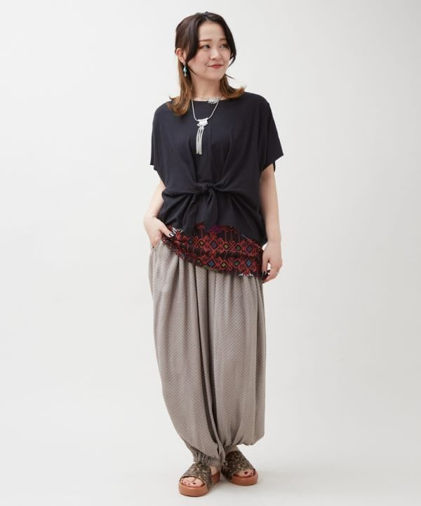 Dobby Check Wide Pants by AMINA - Ametsuchi