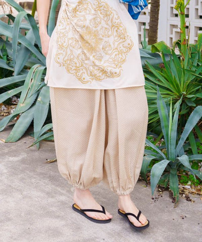 Dobby Check Wide Pants by AMINA - Ametsuchi