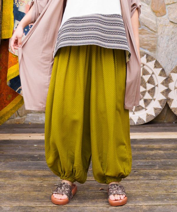 Dobby Check Wide Pants by AMINA - Ametsuchi