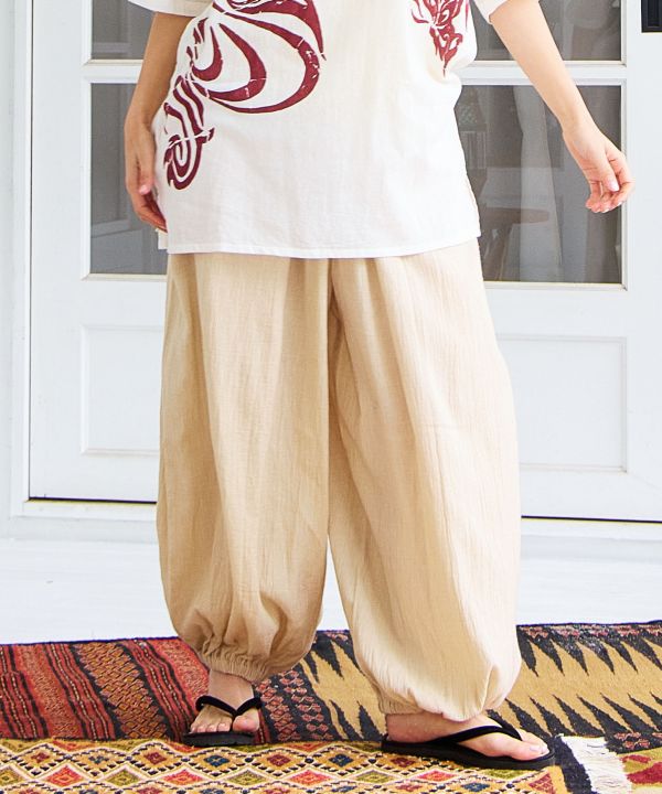 Indian Cotton Relaxed Pants by AMINA - Ametsuchi