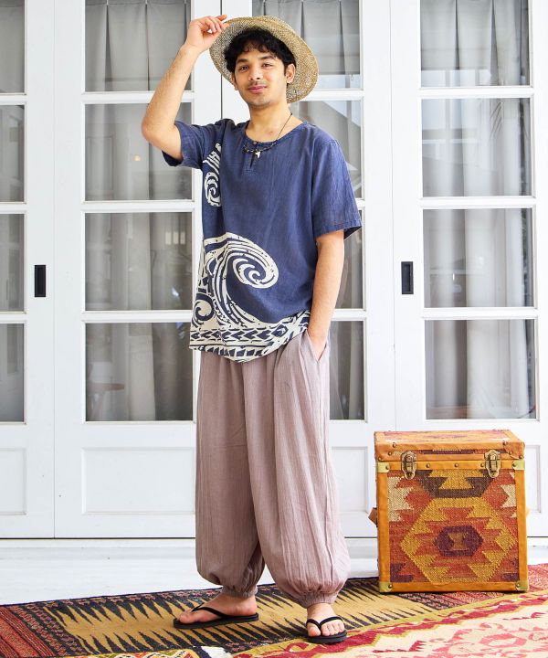 Indian Cotton Relaxed Pants by AMINA - Ametsuchi
