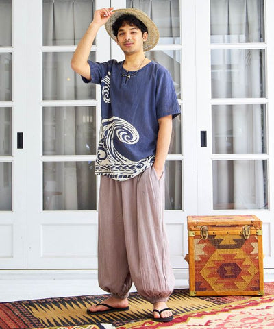 Indian Cotton Relaxed Pants by AMINA - Ametsuchi