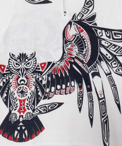 Amina x Yosuke Tribal Owl Cotton Top by AMINA - Ametsuchi
