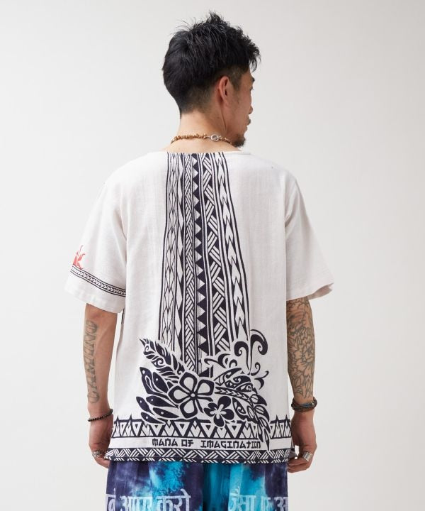 Amina x Yosuke Menehune Rainbow Cotton Top by AMINA - Ametsuchi