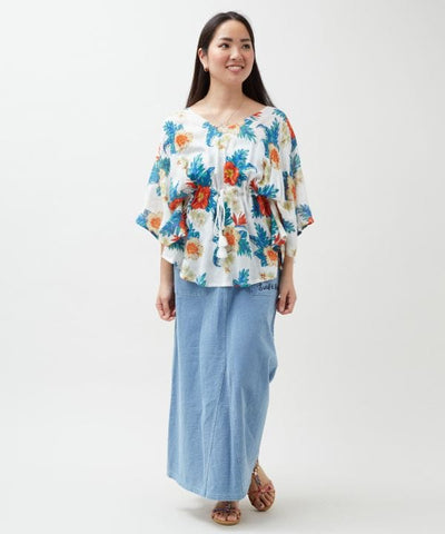 Botanical Glitter Rayon Top by Kahiko - Ametsuchi