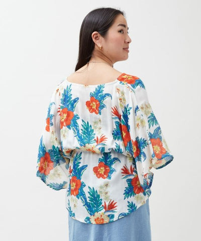 Botanical Glitter Rayon Top by Kahiko - Ametsuchi