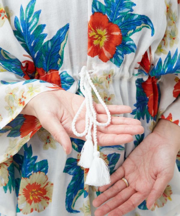 Botanical Glitter Rayon Top by Kahiko - Ametsuchi