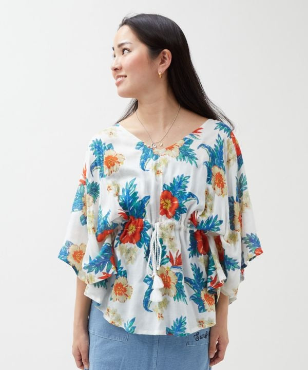 Botanical Glitter Rayon Top by Kahiko - Ametsuchi
