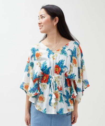 Botanical Glitter Rayon Top by Kahiko - Ametsuchi