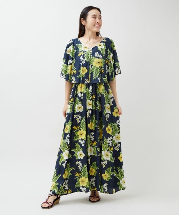 Botanical Rayon Cami Dress & Cape Set