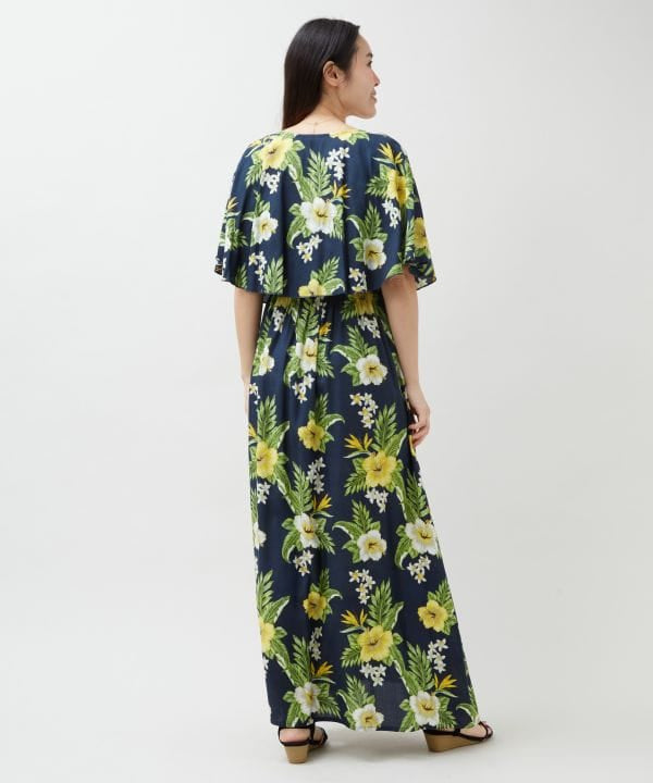 Botanical Rayon Cami Dress & Cape Set by Kahiko - Ametsuchi