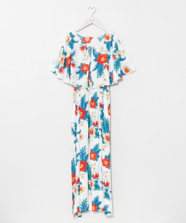 Botanical Rayon Cami Dress & Cape Set