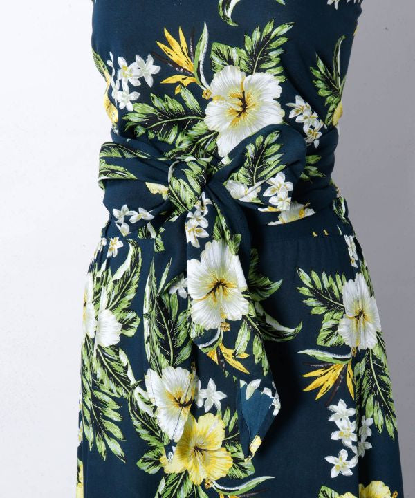 Botanical Rayon Sash Skirt by Kahiko - Ametsuchi