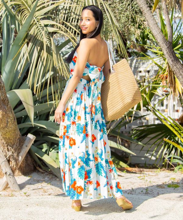 Botanical Rayon Sash Skirt by Kahiko - Ametsuchi