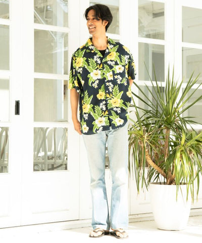 Botanical Rayon Aloha Shirt by Kahiko - Ametsuchi