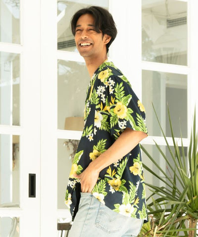 Botanical Rayon Aloha Shirt by Kahiko - Ametsuchi