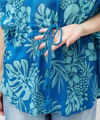 Vintage Pattern Rayon Top by Kahiko - Ametsuchi