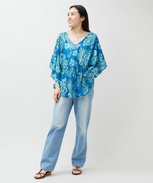 Vintage Pattern Rayon Top by Kahiko - Ametsuchi