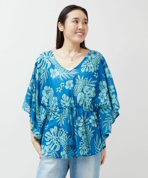 Vintage Pattern Rayon Top by Kahiko - Ametsuchi