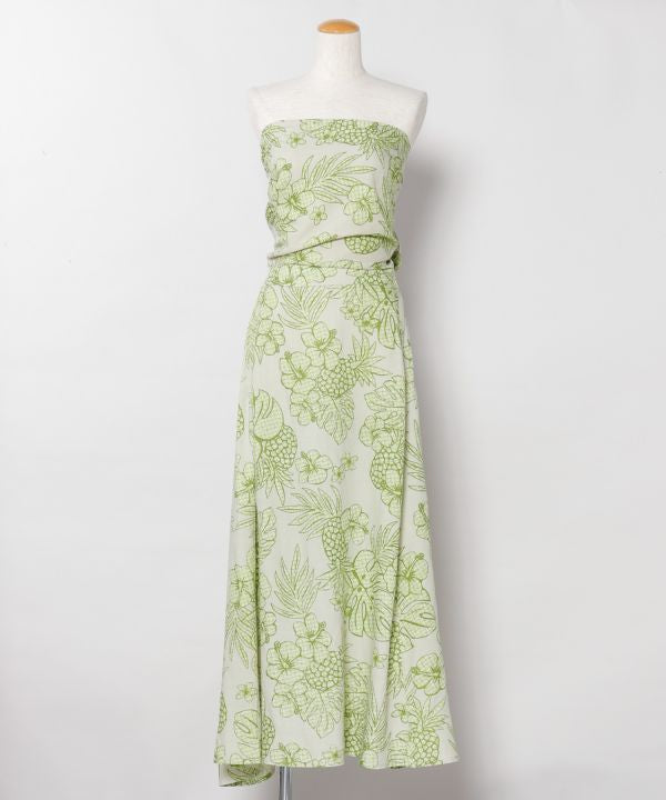 Vintage Pattern Rayon Sash Skirt by Kahiko - Ametsuchi