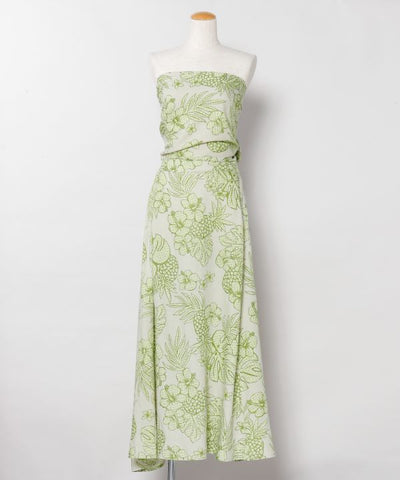 Vintage Pattern Rayon Sash Skirt by Kahiko - Ametsuchi