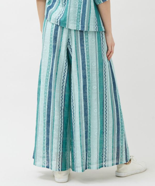 SURF＆Palms Tribal Lace Flare Pants by Kahiko - Ametsuchi